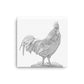 Rooster - Black & White - Canvas