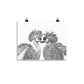Grey Crowned Cranes - Black & White - Art Print