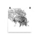 Tigers - Limited Edition - Black & White - Art Print