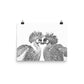 Grey Crowned Cranes - Black & White - Art Print