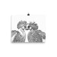 Grey Crowned Cranes - Black & White - Art Print